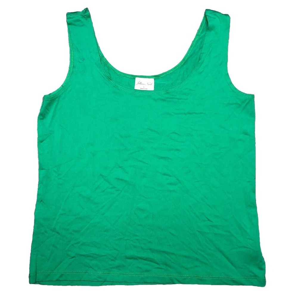 Jillian Nicole Tank Top L Green Sleeveless Shirt Stretch Made In USA